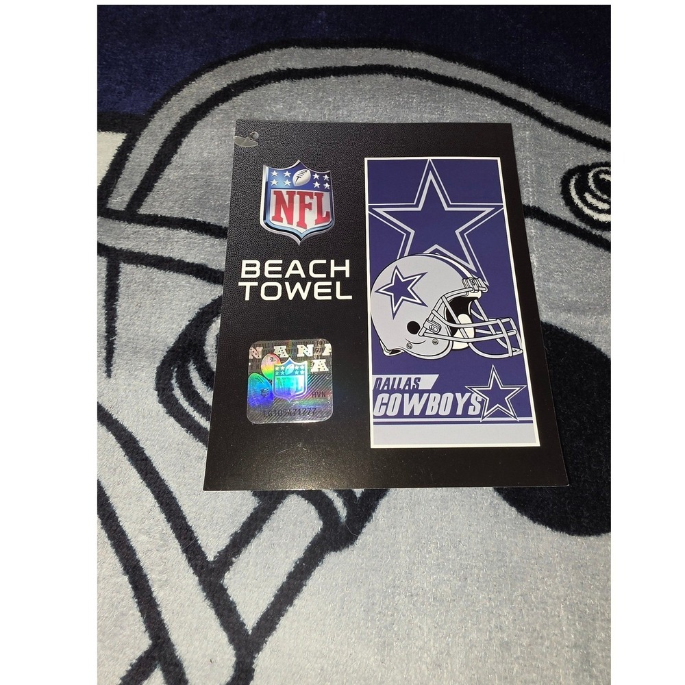 NFL Dallas Cowboys Beach Towel The Northwest Group Blue Silver Star 28x58 Cotton